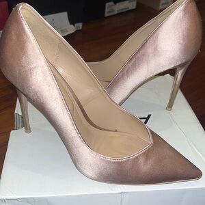 Blush pink satin Aldo heels